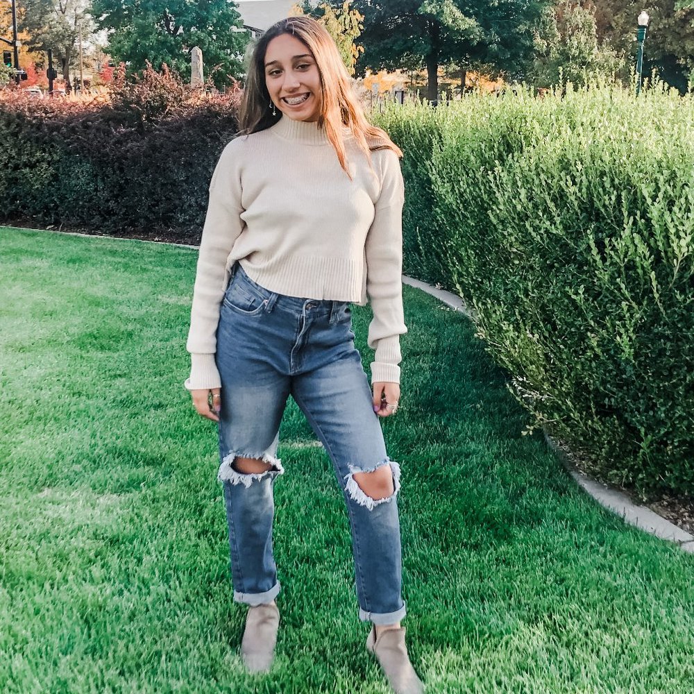 Cropped Turtleneck Sweater - Juniors Large/Women's Small